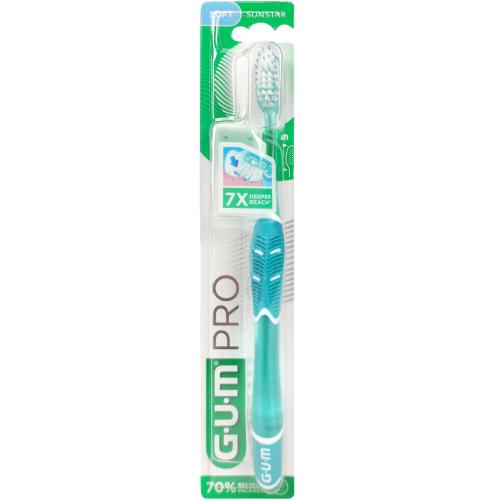 Gum Pro Soft Toothbrush Μαλακή Χειροκίνητη Οδοντόβουρτσα για Βαθύ Καθαρισμό & Αφαίρεση της Πλάκας 1 Τεμάχιο, Κωδ 525 - Τιρκουάζ